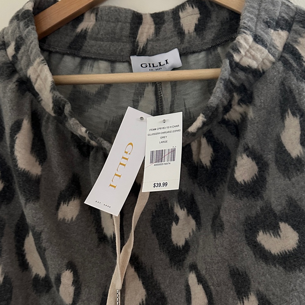 Gilli Charcoal and Ivory Patterned Sleepwear bottoms